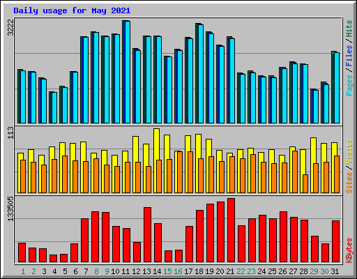 Daily usage for May 2021