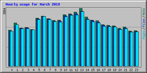 Hourly usage for March 2019