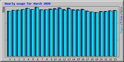 Hourly usage for March 2020