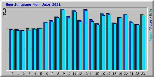 Hourly usage for July 2021