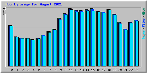 Hourly usage for August 2021